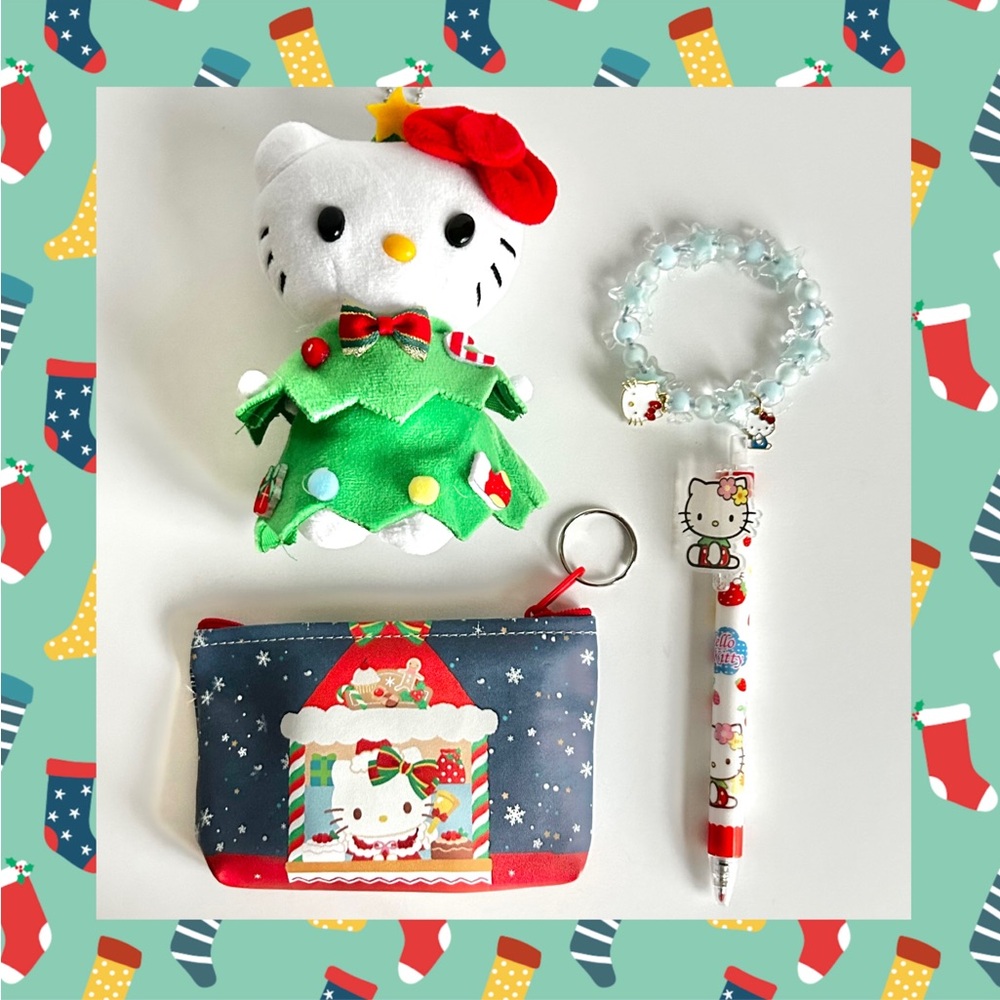 💝Hello Kitty Adorable Christmas Stocking Stuffer 4-Piece Mini Bundle